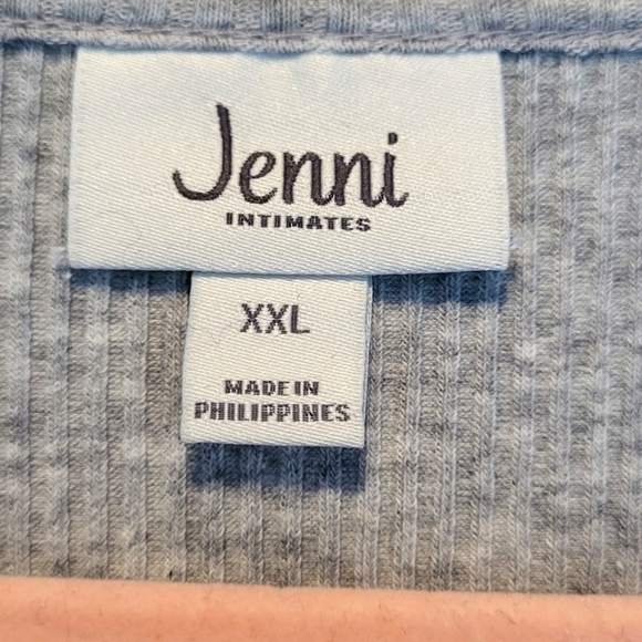 Jenni Intimates Heather Grey Ribbed Shortsleeve Bodysuit - Picture 4 of 8